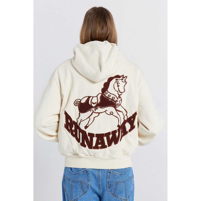 Karen Walker Rocking Horse Cropped Oversized Hoodie image number 1